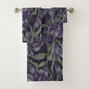 Elegant watercolor floral decorative eye-catching  bath towel set