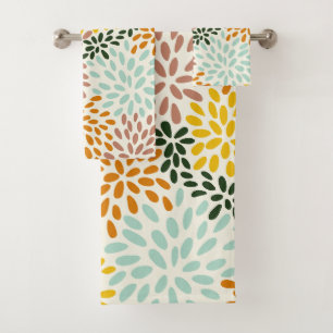 Elegant watercolor floral decorative eye-catching  bath towel set