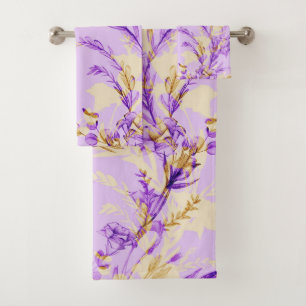 Elegant watercolor floral decorative eye-catching  bath towel set