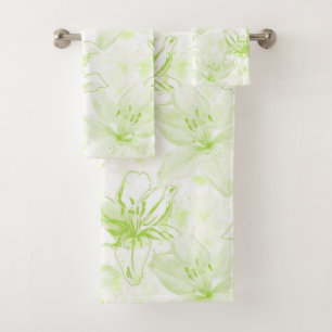 Elegant watercolor floral decorative eye-catching bath towel set