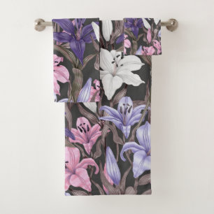 Elegant watercolor floral decorative eye-catching  bath towel set