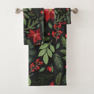 Elegant watercolor floral decorative eye-catching  bath towel set