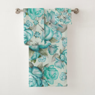 Elegant watercolor floral decorative eye-catching  bath towel set