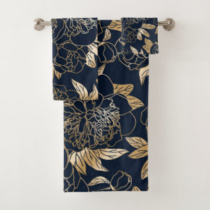 Elegant watercolor floral decorative eye-catching  bath towel set