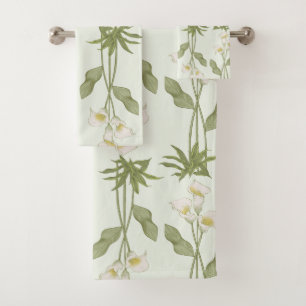 Elegant watercolor floral decorative eye-catching bath towel set