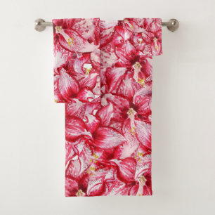 Elegant watercolor floral decorative eye-catching bath towel set