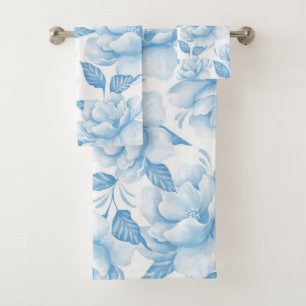 Elegant watercolor floral decorative eye-catching bath towel set