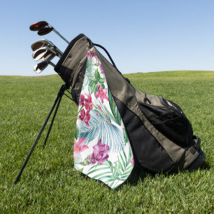 Elegant watercolor floral decorative eye-catching  golf towel