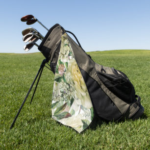 Elegant watercolor floral decorative eye-catching golf towel