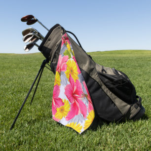 Elegant watercolor floral decorative eye-catching golf towel