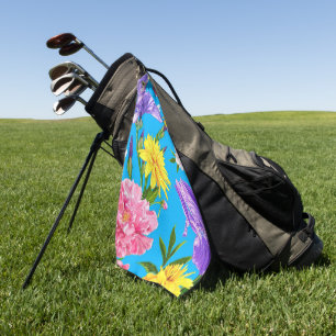 Elegant watercolor floral decorative eye-catching  golf towel
