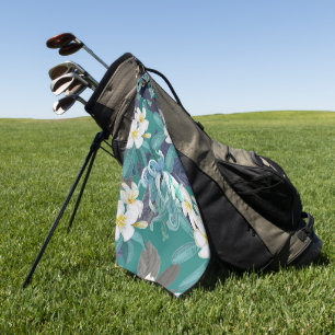 Elegant watercolor floral decorative eye-catching  golf towel