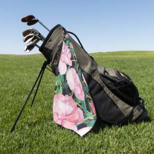 Elegant watercolor floral decorative eye-catching  golf towel