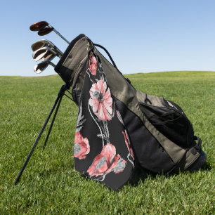 Elegant watercolor floral decorative eye-catching golf towel