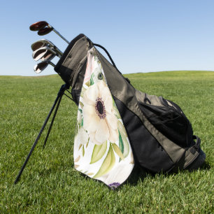 Elegant watercolor floral decorative eye-catching golf towel