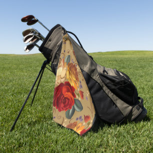 Elegant watercolor floral decorative eye-catching  golf towel