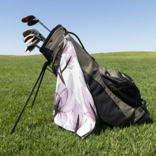 Elegant watercolor floral decorative eye-catching golf towel