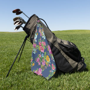Elegant watercolor floral decorative eye-catching  golf towel