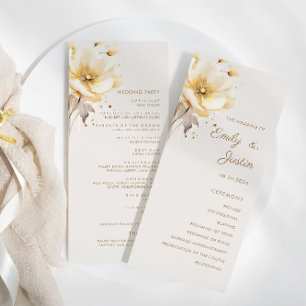 Elegant Watercolor Floral Delicate Wedding Program