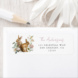 Elegant Watercolor Floral Easter Address Label