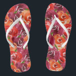 Elegant Watercolor Floral Flip Flops<br><div class="desc">Pink,  orange and deep purple floral watercolor design is fun a wedding party gift,  wedding day,  birthday gift or just treat yourself. MATCHING items in our store.</div>