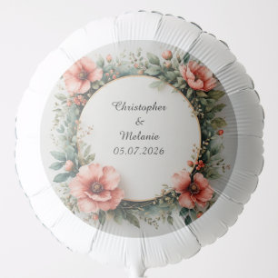 Elegant Watercolor Floral Frame Balloon