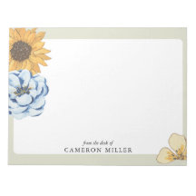 Elegant watercolor Floral From the desk of