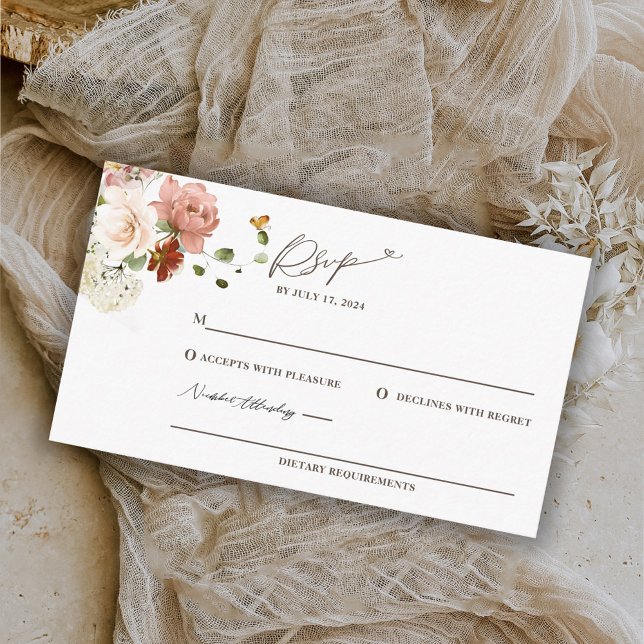 Elegant Watercolor Floral Garden RSVP Enclosure Card (Creator Uploaded)