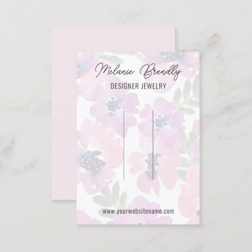 Elegant Watercolor Floral Hair Clip Display   Business Card