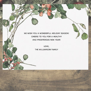Elegant Watercolor Floral Holiday Card