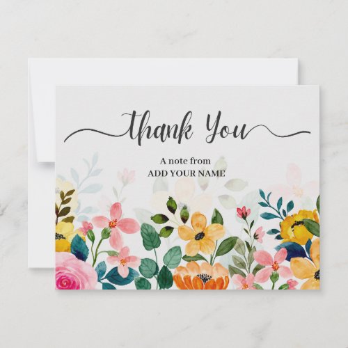 Elegant Watercolor Floral I For Messages Gifts Note Card