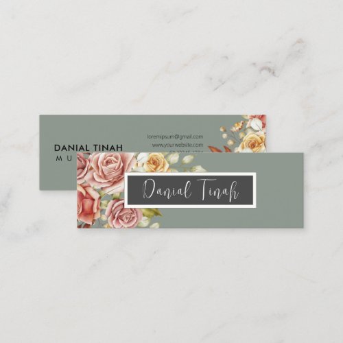 Elegant Watercolor Floral Mini Business Card