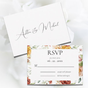 Elegant Watercolor Floral Modern RSVP Card