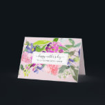 Elegant Watercolor Floral Mother's Day Card<br><div class="desc">A beautiful watercolor floral design with pink and purple flowers and elegant greenery on a blush pink background. Personalize with your own details.</div>