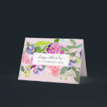 Elegant Watercolor Floral Mother's Day Card<br><div class="desc">A beautiful watercolor floral design with pink and purple flowers and elegant greenery on a blush pink background. Personalize with your own details.</div>