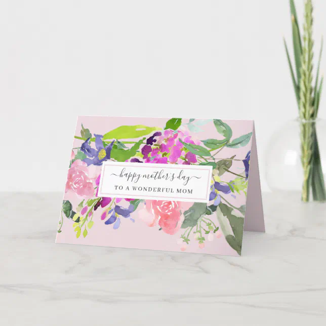 Elegant Watercolor Floral Mother's Day Card | Zazzle