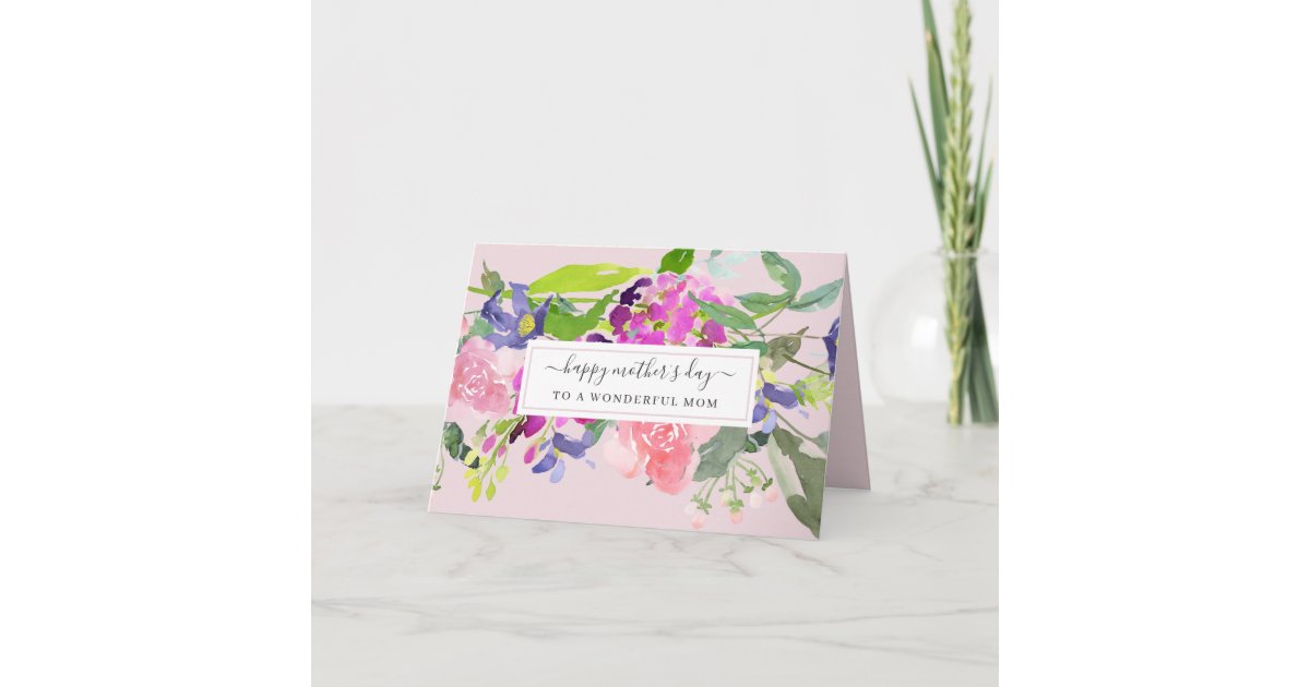 Elegant Watercolor Floral Mother's Day Card | Zazzle
