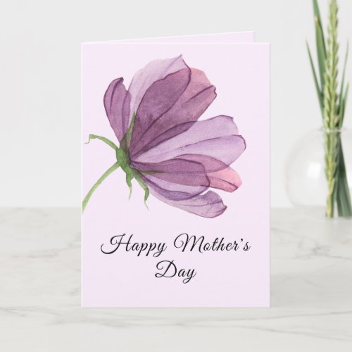 Elegant Watercolor Floral Mothers Moms Day Card