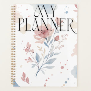 Elegant Watercolor Floral "My Planner" Planner