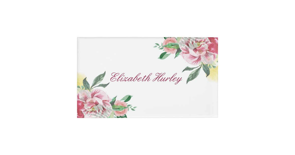Elegant Watercolor Floral Name Tags | Zazzle.com