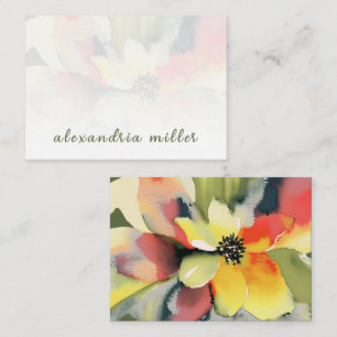Elegant Watercolor Floral Note Card with Name