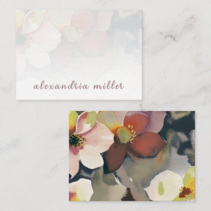 Elegant Watercolor Floral Note Card with Name