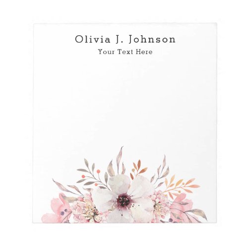 Elegant Watercolor Floral Notepad