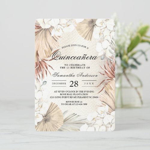 Elegant Watercolor Floral Orchids Frame Invitation