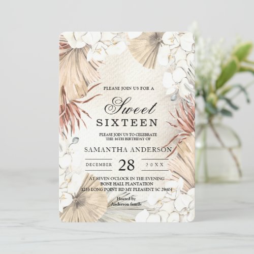 Elegant Watercolor Floral Orchids Frame Invitation