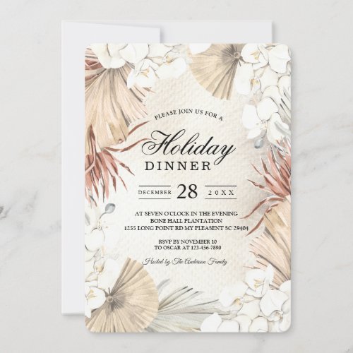 Elegant Watercolor Floral Orchids Frame Invitation