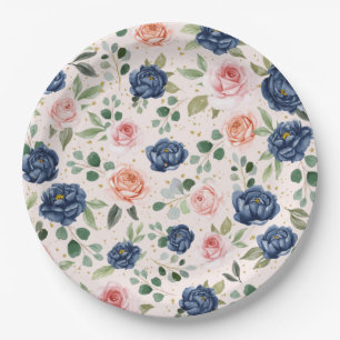 Elegant Watercolor Floral Paper Plates