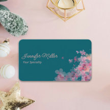 Elegant watercolor floral pastel dark blue