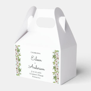 Elegant Watercolor Floral Pastel Wedding Cake Favor Boxes