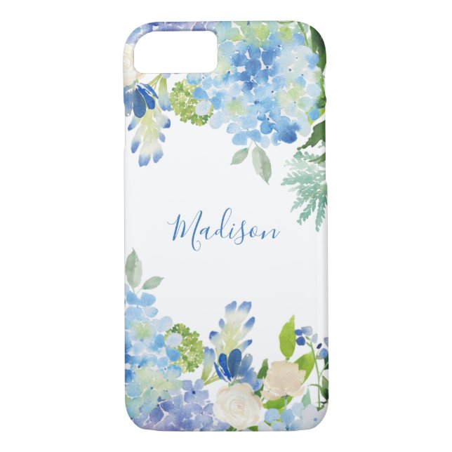 Elegant Watercolor Floral Personalized Phone Case (Back)